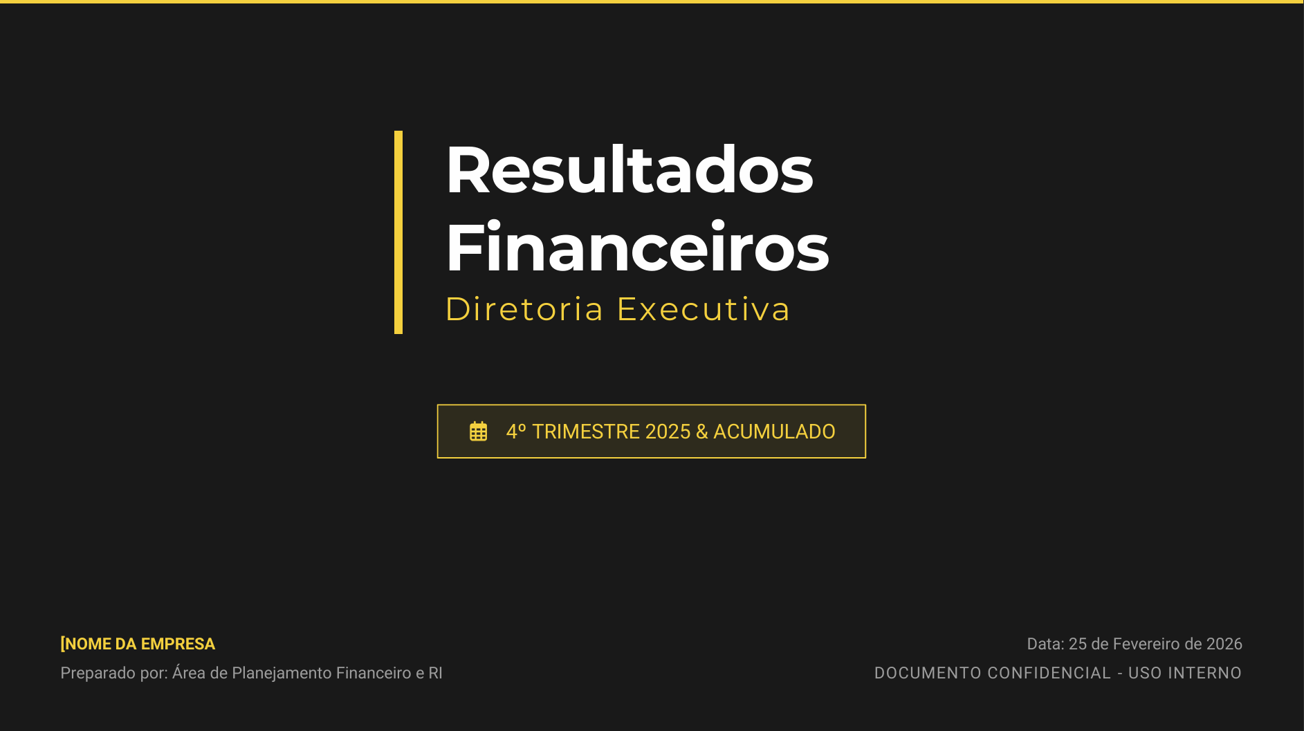 Preview do Dashboard - Resultados Financeiros Executivos